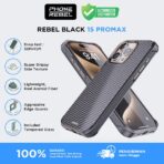 PHONE REBEL Gen5 Magsafe Case Rebel Black for iPhone 15 ProMax
